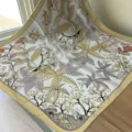 Elegante zijden vierkante sjaal met botanische print voor dames, prachtige vintage stijl. - SJ1048-JKF