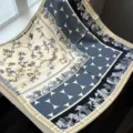 Luxury silk scarf for women, elegant baroque polka dot square silk scarf for handbag. - SJ1071-JKF