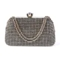 Glitzernde Strass Abendtasche mit Kette und Kristallverschluss für Hochzeit und Party. - Schwarz