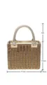 Nahaufnahme der funkelnden Strass-Abendtasche, goldener Metallgriff, elegante Party-Handtasche. - KB688 Gold