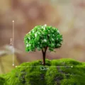 Miniaturen Simulationsbaum Mikro Landschafts Ornament Sukkulente Bonsai Dekor Zubehör - Grüner Hintergrund mit Weißen Blumen
