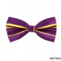Paars-geel gestreepte heren strikje, klassieke polyester trouwstrik voor formele gelegenheden. - MBT908
