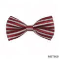Nœud papillon classique à rayures rouges et blanches pour hommes, idéal mariages et loisirs. - MBT909