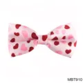 Noeud papillon rose avec motif de cœurs rouges et roses, accessoire élégant pour mariages. - MBT910