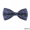 Nœud papillon bleu marine classique à pois blancs, tissu polyester élégant pour hommes. - MBT912