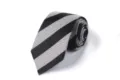 Close up detail of black and white striped necktie, classic formal business fashion design. - L7014 (Black and White Striped)