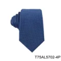 Blue men's business formal jacquard tie featuring a classic geometric dot pattern design. - Blue