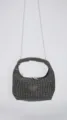 Schwarze Strass Abendtasche Damen Glitzer Pailletten Party Umhaengetasche Handtasche - Schwarz