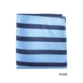 Taschino da abito a righe blu vista di dettaglio accessorio formale per affari classico - Rigato Blu Chiaro e Scuro(PS10S)