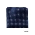 Elegante donkerblauwe pochet met subtiel ruitjespatroon, perfect voor herenpakken. - Donkerblauw Micro Ruit(PS024S)