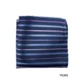 Heren zakdoek voelt als zijde blauw paars gestreept pak accessoire voor feest en bruiloft - Donkerblauw Paars Gestreept(PS26S)
