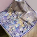 Silk scarf floral print square scarf lightweight women fashion neckerchief 55x55cm - SJ944-JKF