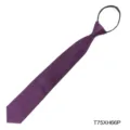 Purple zipper tie for men business professional wedding pre-tied necktie close-up detail view. - Purple