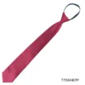 Red zipper necktie detail shot, easy pull pre tied design for formal business wear and suits. - Red