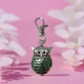 Orologio tascabile gufo argento portachiavi animale carino ciondolo orologio vintage - Argento Verde