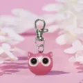 Portachiavi testa di gatto rosa ciondolo in metallo stile dolce accessorio borsa grazioso - Rosa