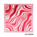 Rood wit gestreepte zijden vierkante sjaal modieuze dames nek accessoire stijlvol nieuw - Rood-Witte Abstracte Print