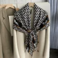Women silk scarf luxury print large square scarf elegant fashion shawl neckerchief design - SJ464-JKF