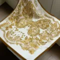 Luxury silk square scarf with elegant botanical butterfly print, premium fashion accessory for women. - SJ1149-JKF
