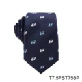 Klassieke donkerblauwe herenstropdas met geometrische jacquard patronen en professionele stijl. - T7.5FST758P