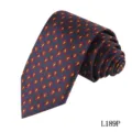 Men's classic paisley patterned necktie detailed view, elegant dark blue polyester silk fabric. - Dark Blue Two-Tone Paisley (L189P)