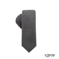 Dark grey textured men's jacquard tie, elegant business suit necktie detail shot. - YZP7P