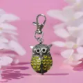 Orologio tascabile gufo dorato portachiavi, orologio infermiera portatile con piume gialle. - Giallo Argento