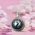 Vintage quartz pocket watch with exquisite stained glass raven design for men and women. - Crow