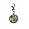 Orologio tascabile al quarzo con serpente in bronzo antico e lunetta verde brillante utile. - Serpente (D0127)