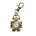 Orologio da tasca al quarzo robot retro vintage portachiavi in lega di bronzo pendente. - Bronzo ciano