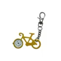 Simpatica orologio tascabile al quarzo portachiavi con forma di bicicletta e catena metallica - Giallo