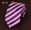 Stijlvolle heren business paarse witte gestreepte das klassieke formele halskleding. - SF-H1