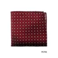 Rood en zwart zijden pochet met witte stippen, elegante detailweergave voor pakken. - Rood Zwart Twill Polka Dot(PS70S)