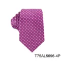 Heren formele zakelijke jacquard stropdas met geometrisch stippenpatroon in magenta. - Rozerood