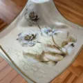 Silk square scarf with elegant floral print and chain design for women daily wear. - SJ1030-JKF