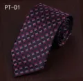Detailed shot of mens business formal necktie with stylish check pattern, elegant and professional. - PT-D1