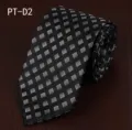 Men's black checkered formal business tie for wedding and professional wear, elegant style. - PT-D2