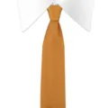 Men's solid orange knitted tie with arrow shape design, perfect for casual and business wear. - Arrow-Shaped / 145*6cm / 034 Apricot Yellow