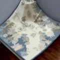 Mulberry silk square scarf for women, elegant floral print, versatile sun protection wrap. - SJ1119-JKF