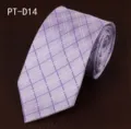 Purple plaid men formal business necktie for wedding and office wear wedding groom gift style - PT-D14