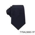 Donkerblauwe geometrische jacquard herenstropdas voor formele zakelijke kleding professioneel - Donkerblauw