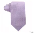 Purple jacquard woven men necktie fine geometric pattern business casual tie detail shot - Light Purple