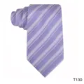 Men's purple striped necktie polyester silk jacquard classic business casual tie for men - Blue