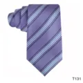 Men's purple striped necktie, classic woven jacquard polyester formal business neck wear. - Purple
