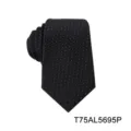 Zwarte geometrische jacquard zijden das voor heren, klassiek formeel modeaccessoire. - Zwart met witte stippen