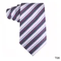 Heren gestreepte jacquard polyester stropdas, klassieke stijl voor zaken en vrije tijd. - Paars