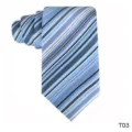 Blauwe gestreepte heren stropdas van polyester, klassiek en stijlvol voor werk en dagelijks gebruik. - Blauw