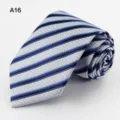 Blauw-wit gestreepte formele heren das voor zakelijk pak, elegante stijlvolle stropdas. - Blauw Wit Gestreept (A16)