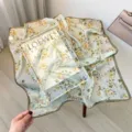 Women floral print silk square scarf small neckerchief elegant daily shawl 70cm - SJ184-JKF