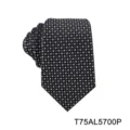 Men's business geometric jacquard necktie, classic black and white formal wear tie. - Black and White Geometric
